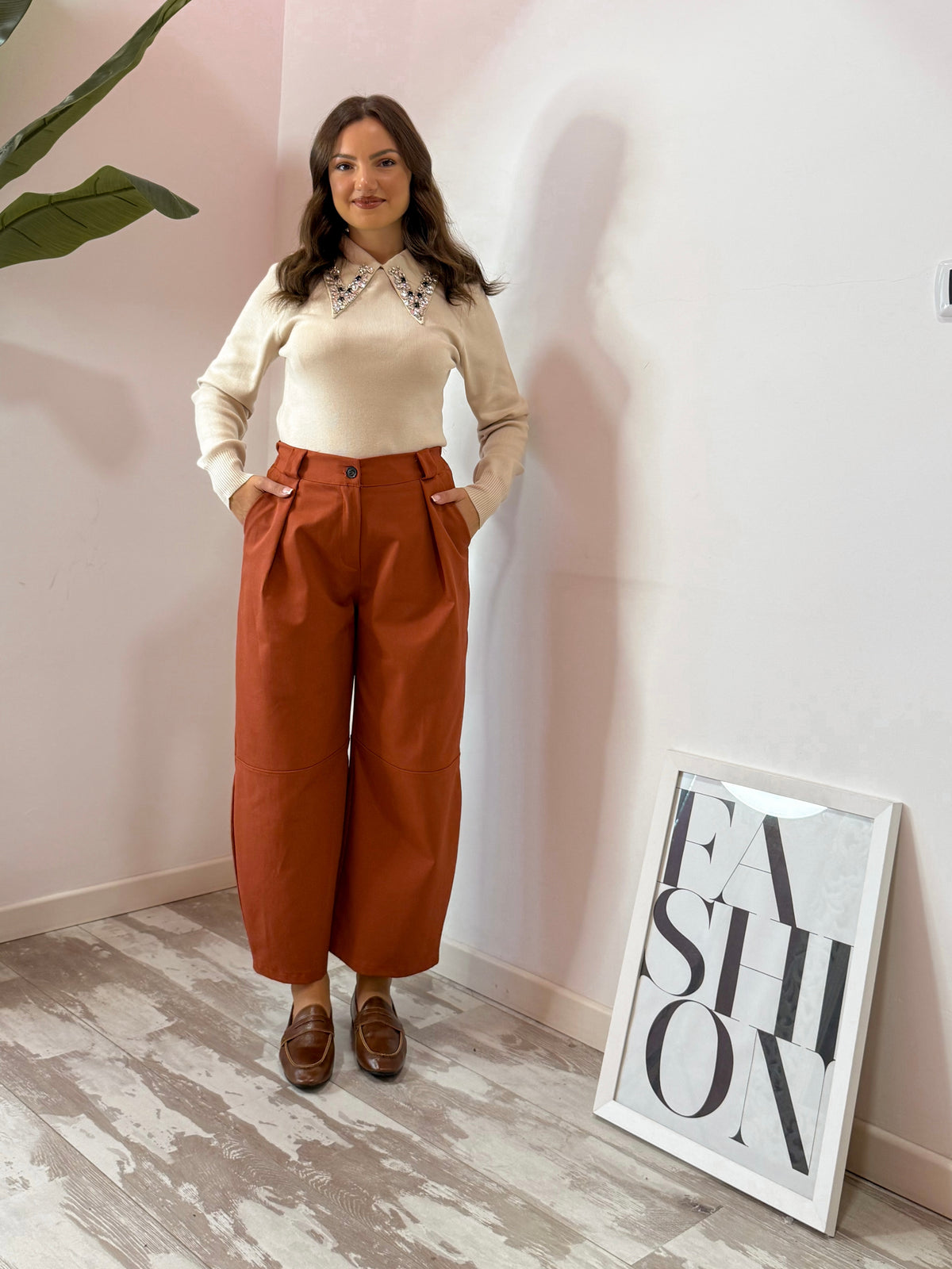 PANTALONE BALLOON MATTONE