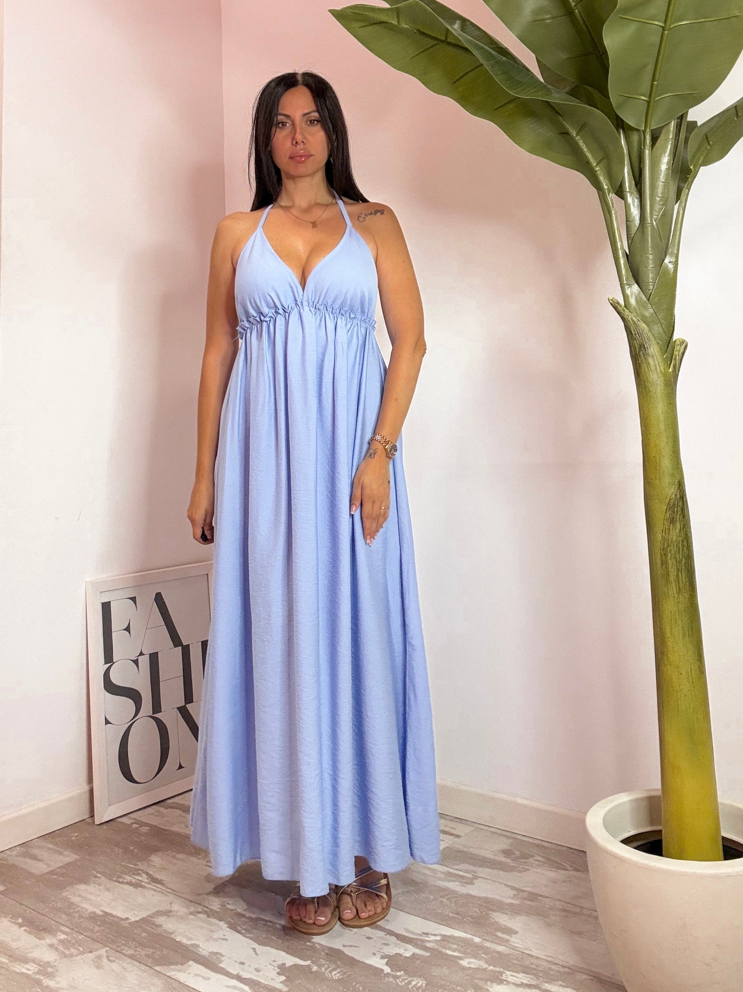 VESTITO SEMPLICE LUNGO 4 COLORI