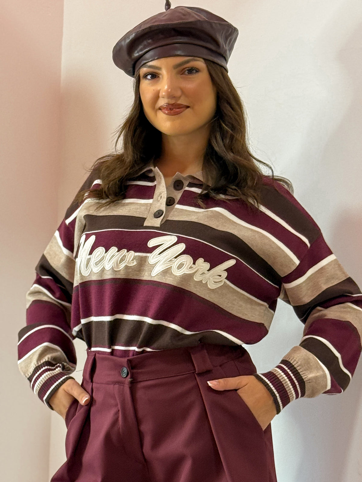 PULL NEWYORK BORDEAUX