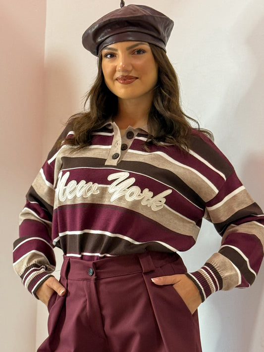 PULL NEWYORK BORDEAUX