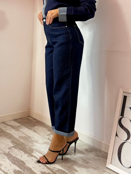 JEANS MOM FIT SCURO 617