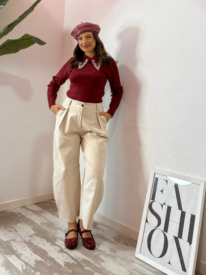 PANTALONE BALLOON PANNA