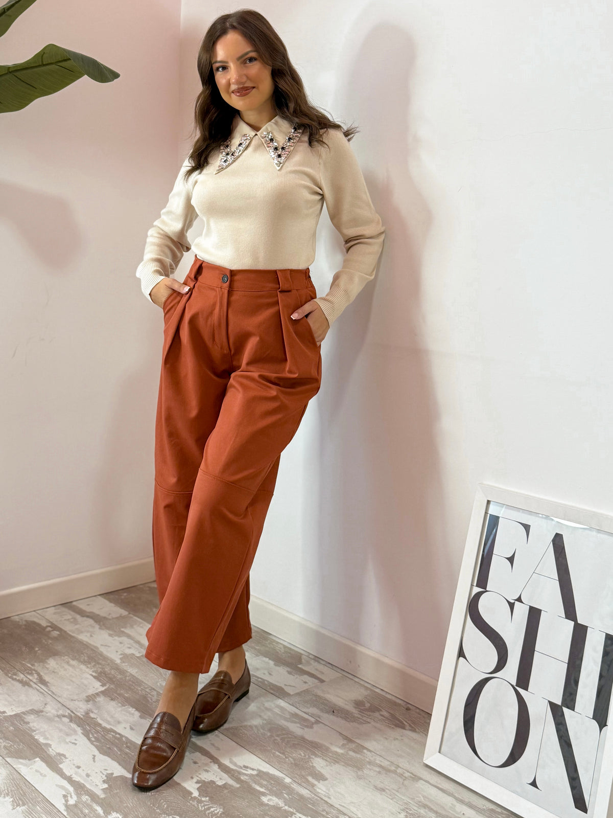 PANTALONE BALLOON MATTONE