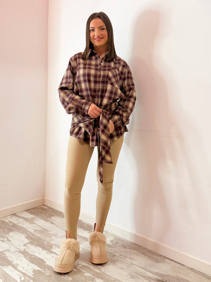 CAMICIONE ZIP BORDEAUX