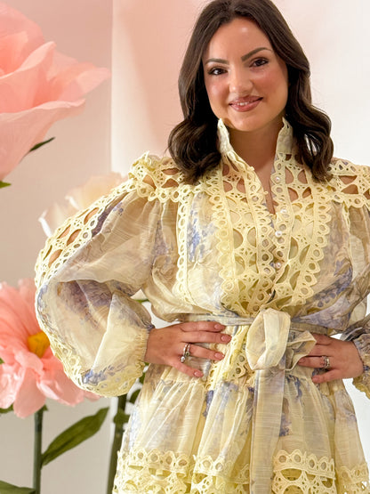 DRESS VENERE GIALLO E LILLA