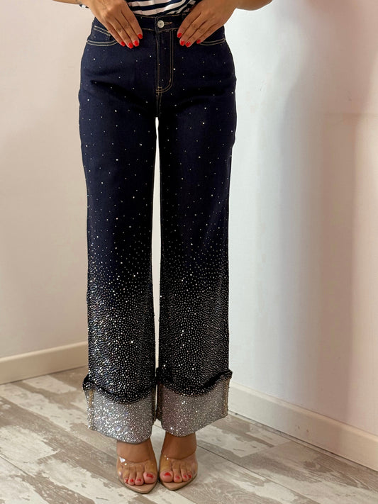 JEANS WIDE LEG STRASS 320