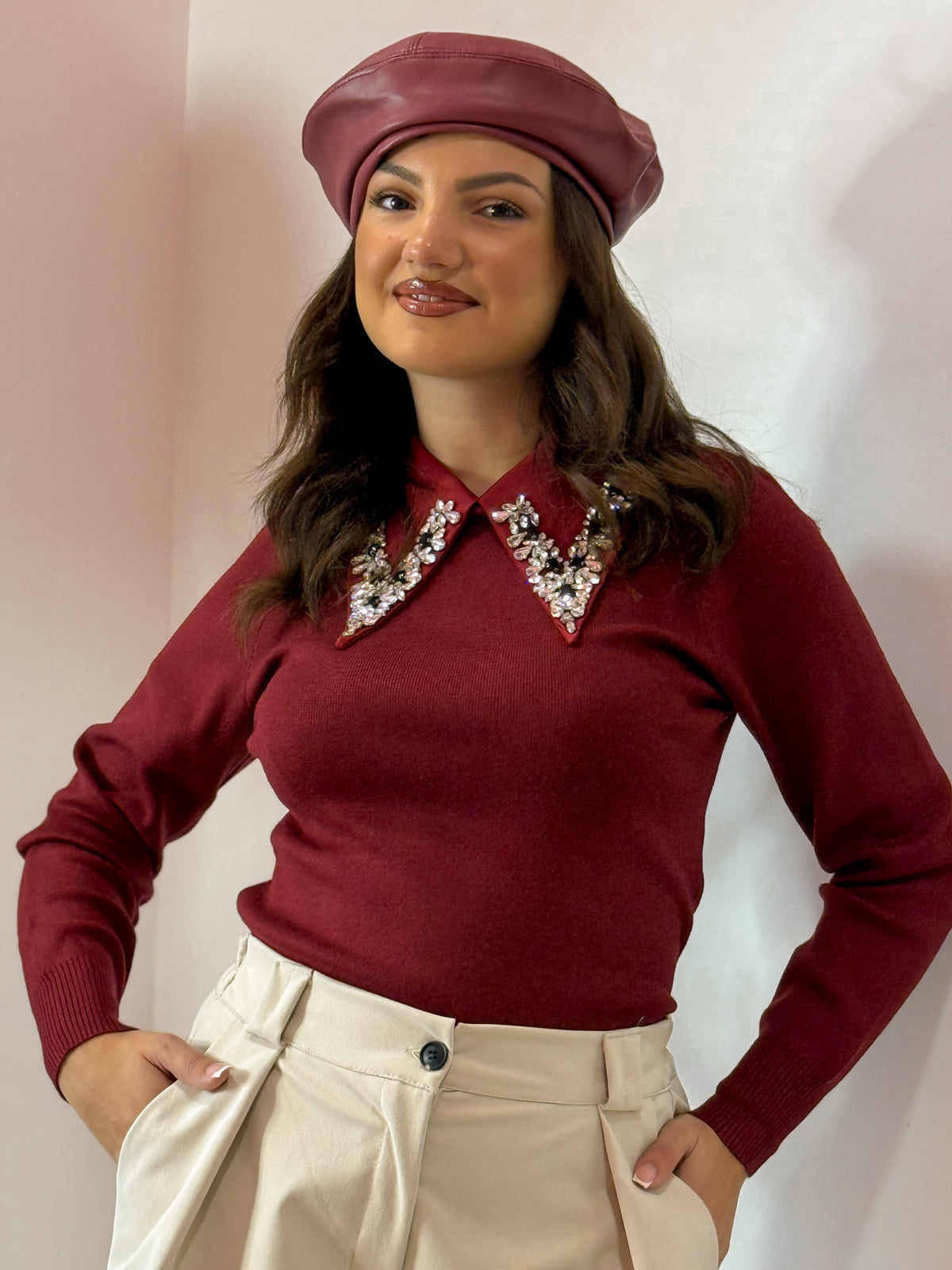 PULL GIOIELLO BORDEAUX