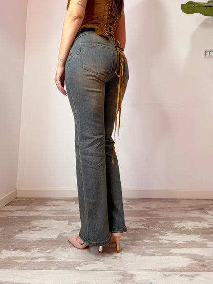 JEANS ZAMPA SFUMATO