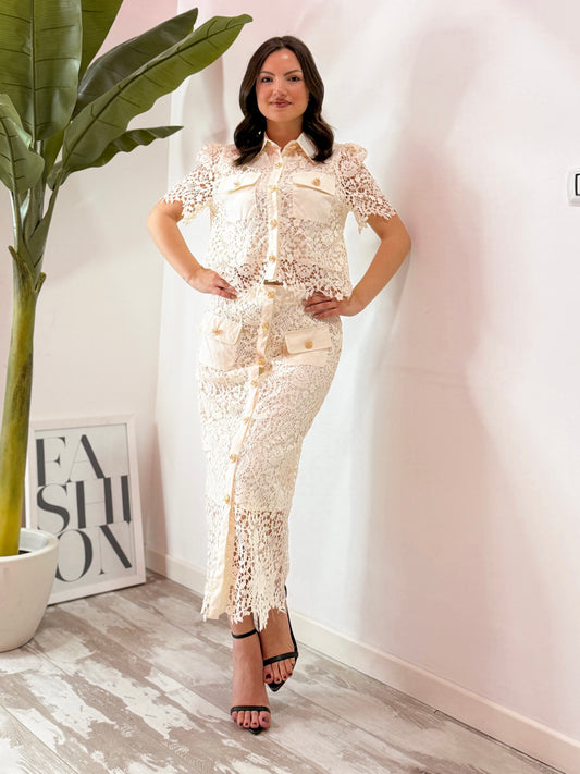 SET MERLETTO MEZZA MANICA