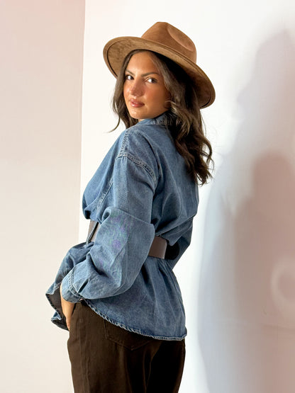CAMICIA JEANS CINTURONE