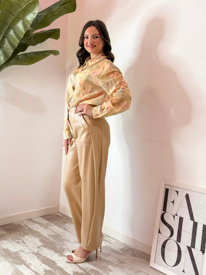 PANTALONE SIMILPELLE CAMEL