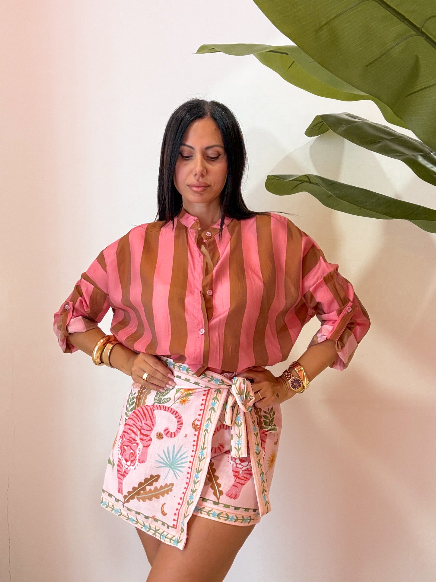CAMICIA BICOLORE ROSA