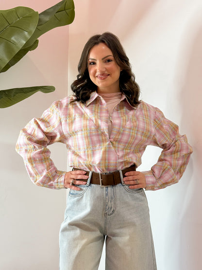 CAMICIA QUADRI ROSA