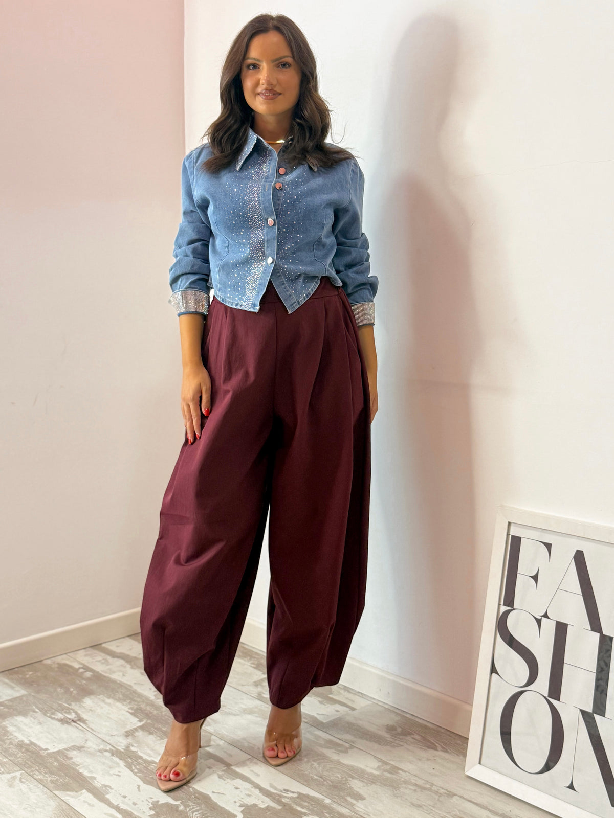 PANTALONE BALLOON BORDEAUX