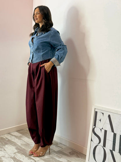 PANTALONE BALLOON BORDEAUX