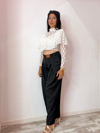 PANTALONE PALAZZO NERO