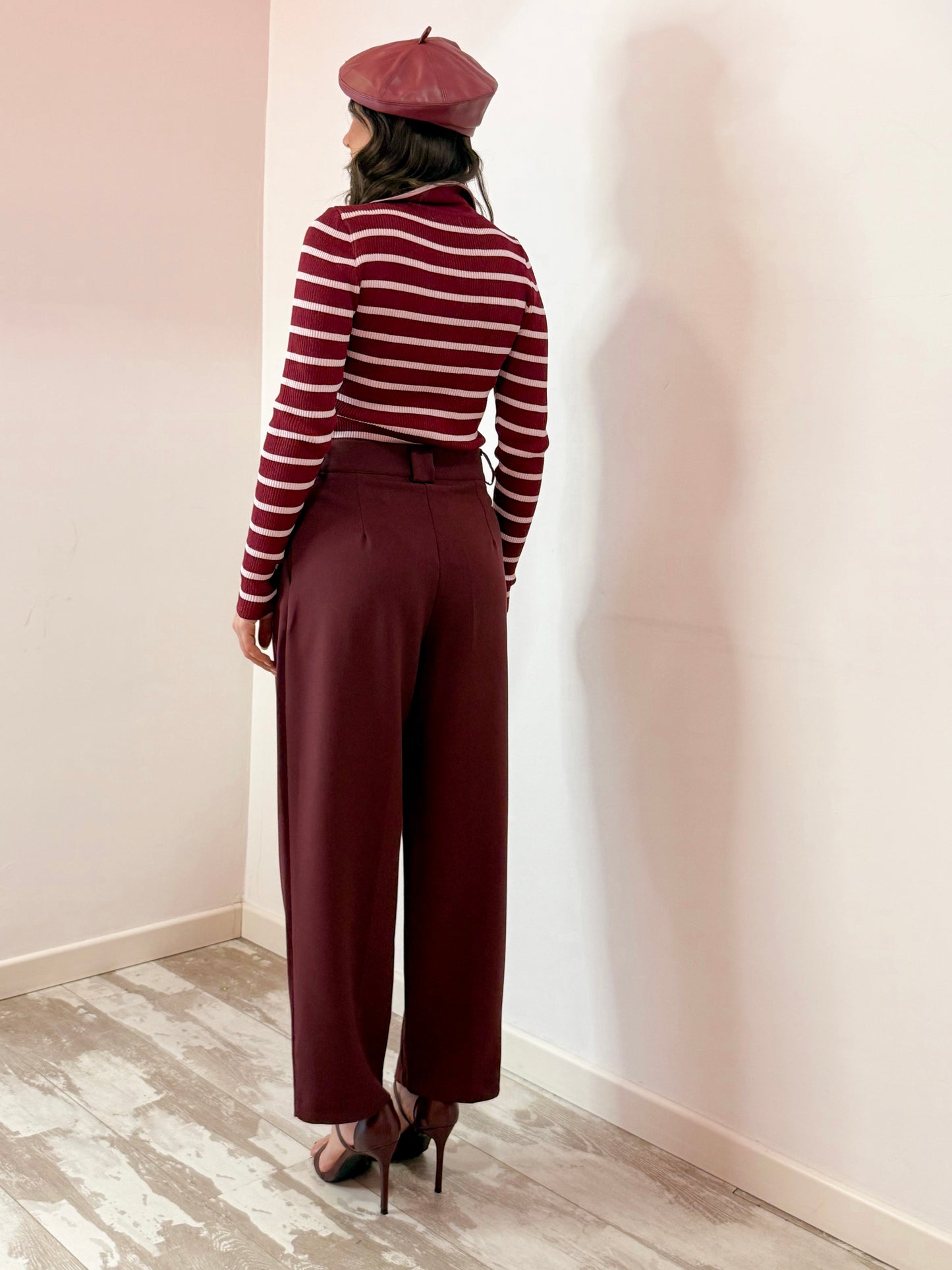 PANTALONE CAPRI BORDEAUX