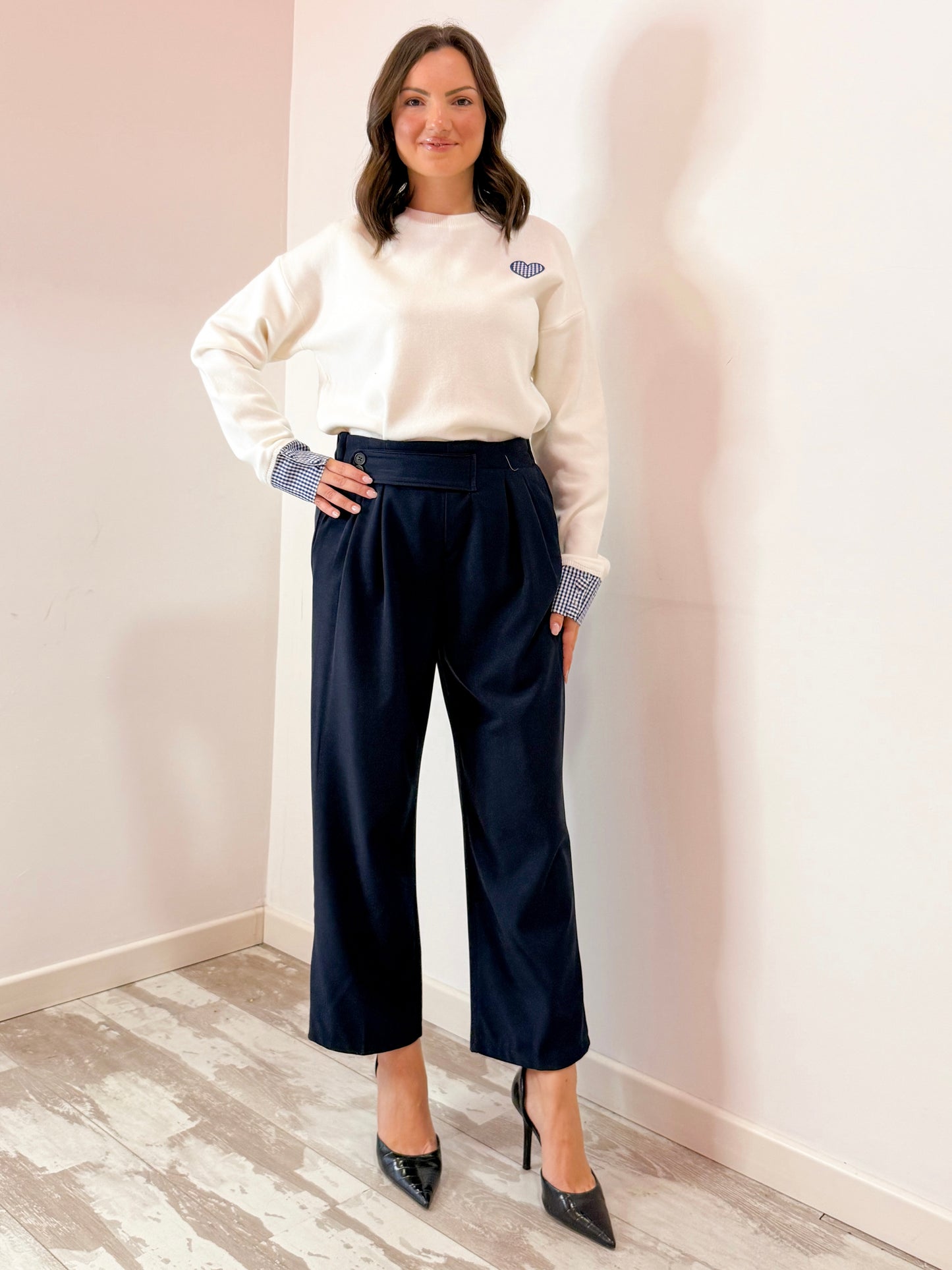 PANTALONE DOPPIO BOTTONE BLU