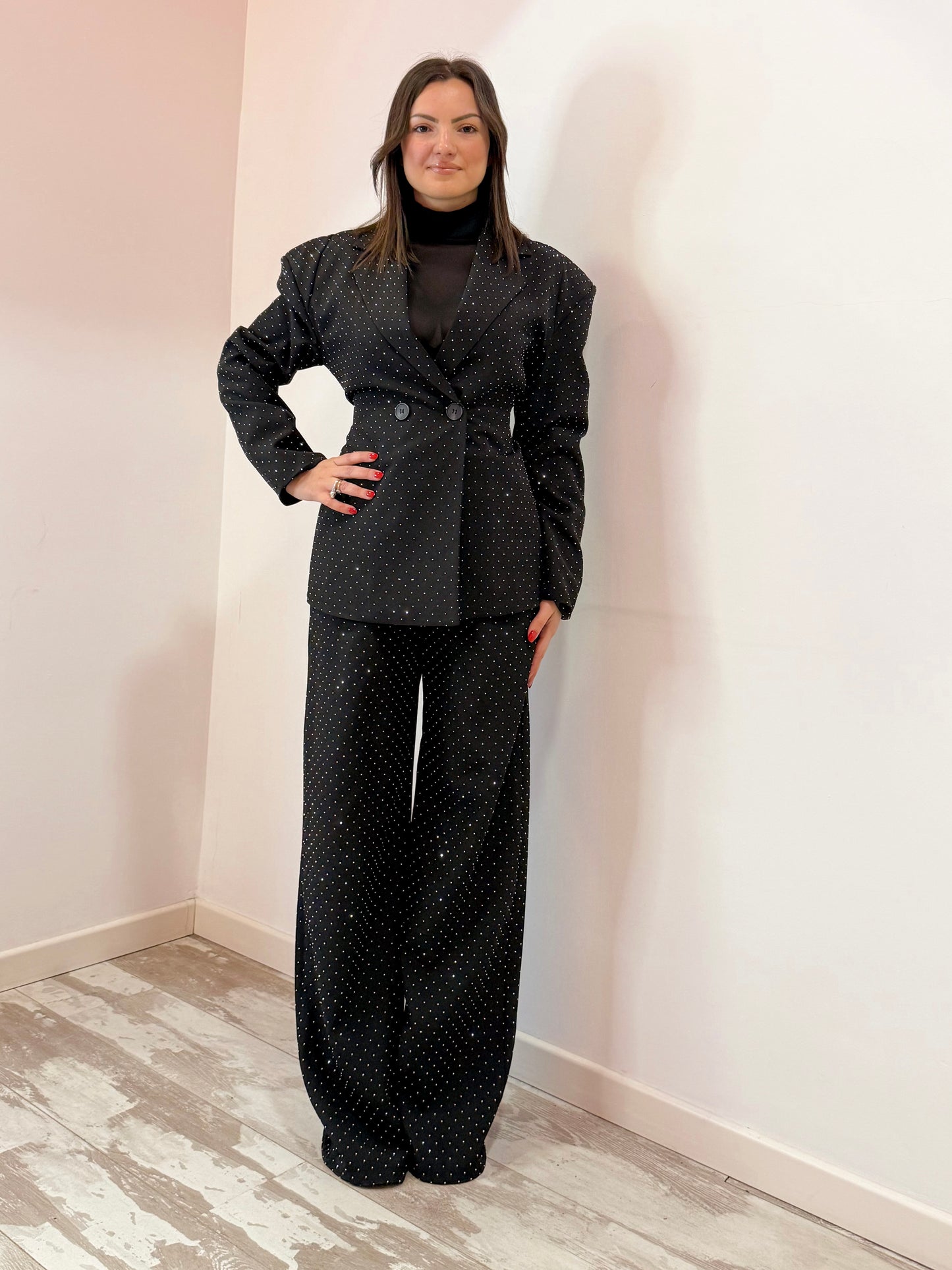 PANTALONE PALAZZO BRILLANTINI