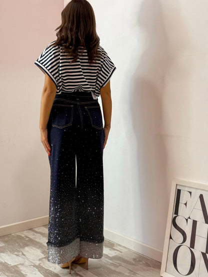 JEANS WIDE LEG STRASS 320