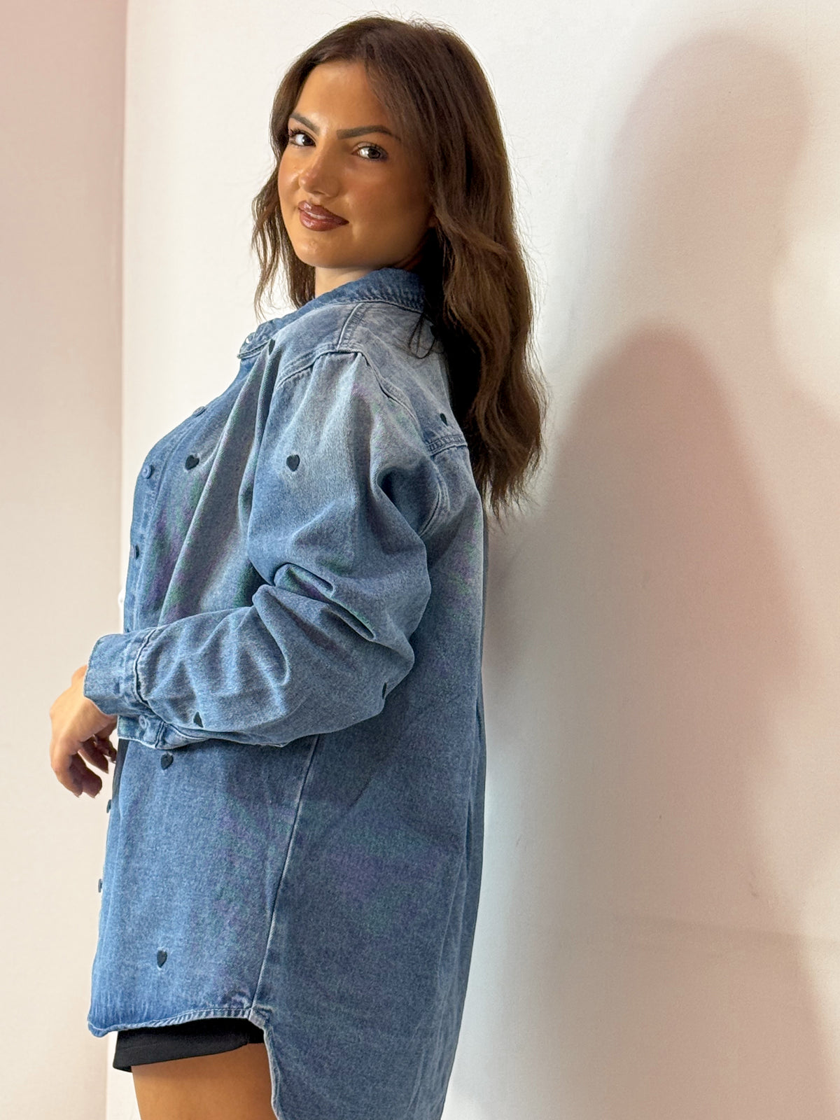 CAMICIA DENIM CUORI