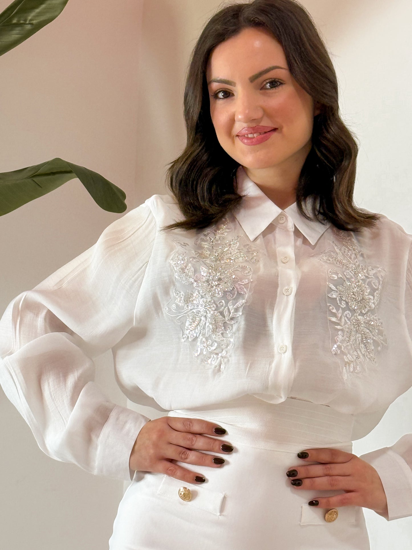 CAMICIA LAVORATA BIANCA