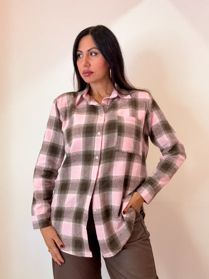 CAMICIA QUADRI ROSA