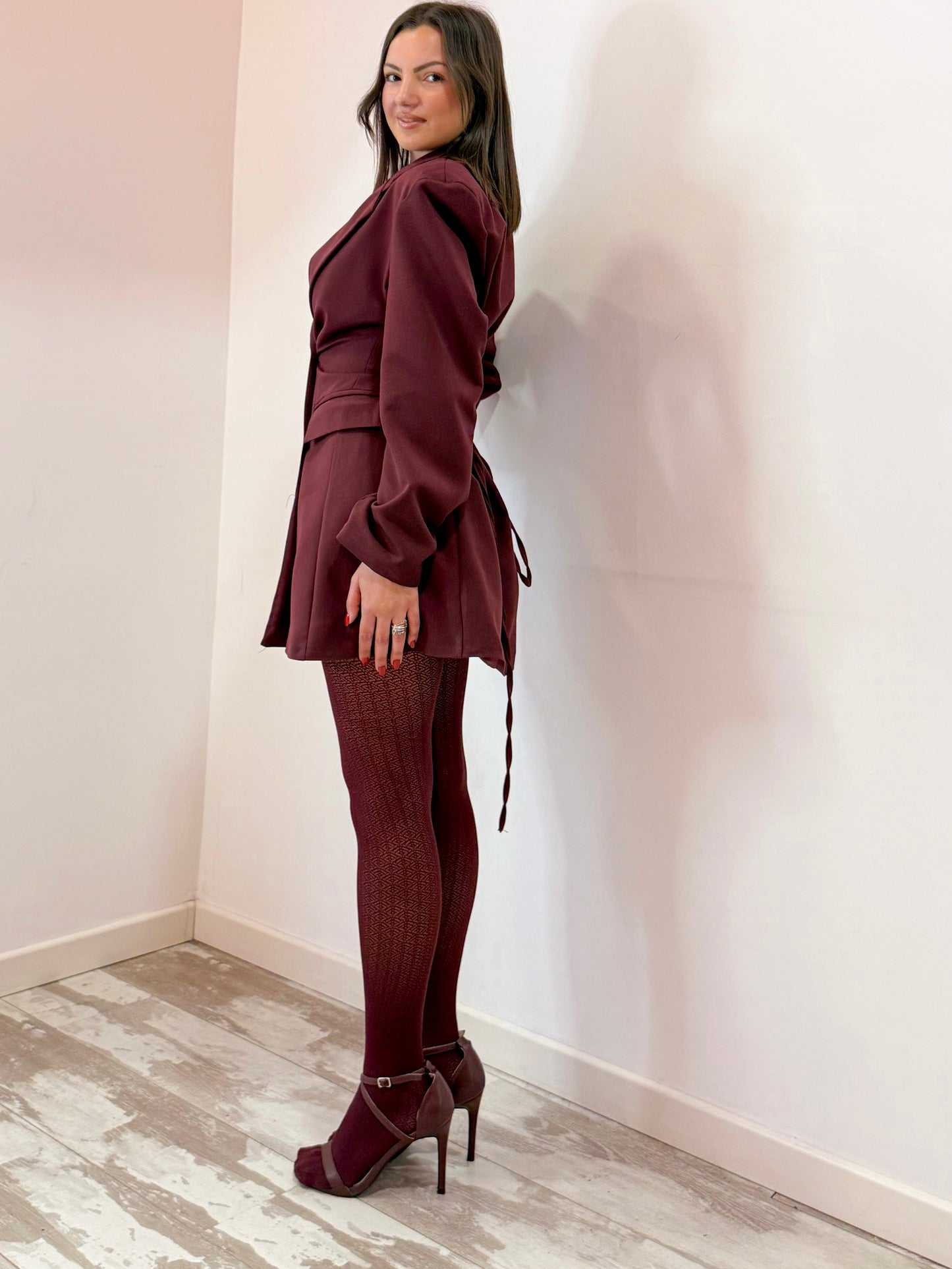 ABITO GIACCA STRINGATO BORDEAUX