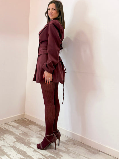 ABITO GIACCA STRINGATO BORDEAUX
