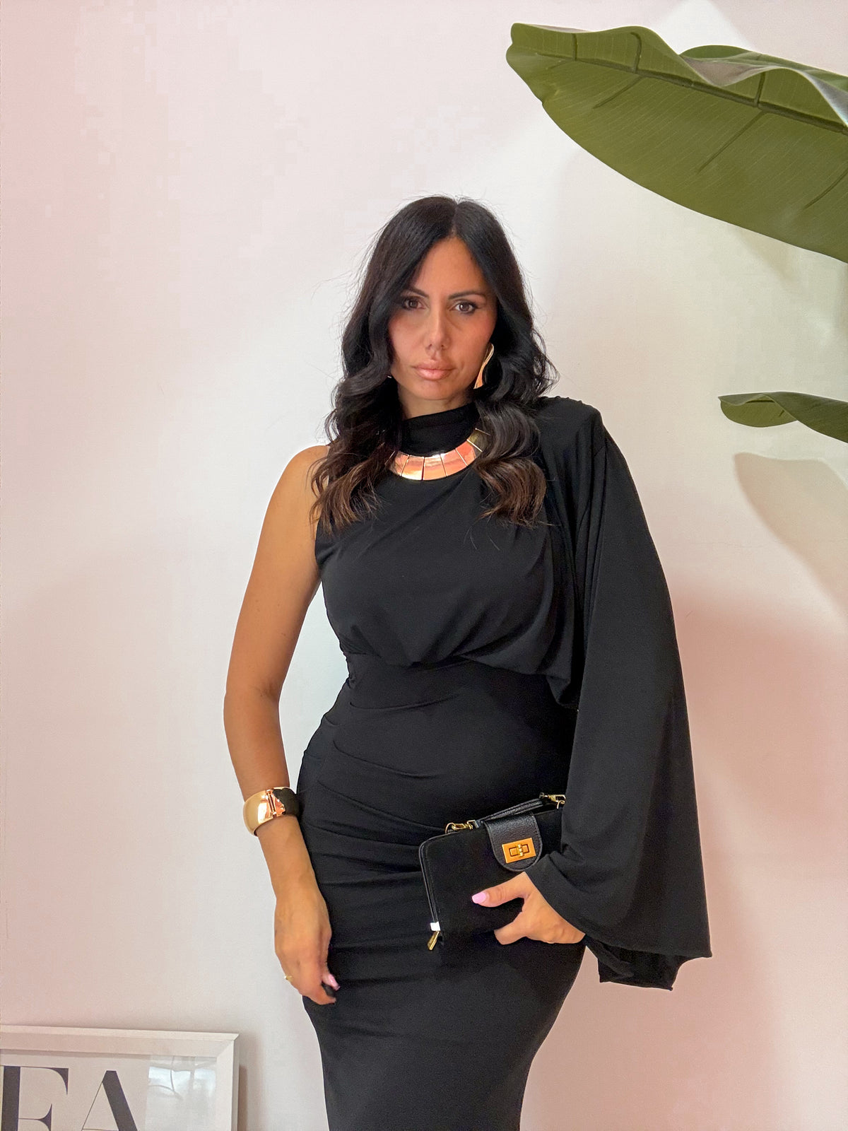 VESTITO LUNGO MONOSPALLA 2 COLORI