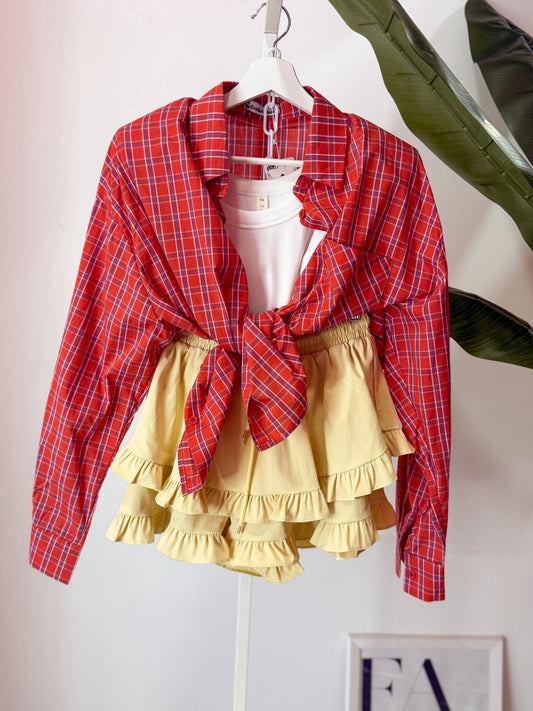 CAMICIA QUADRI VIOLA