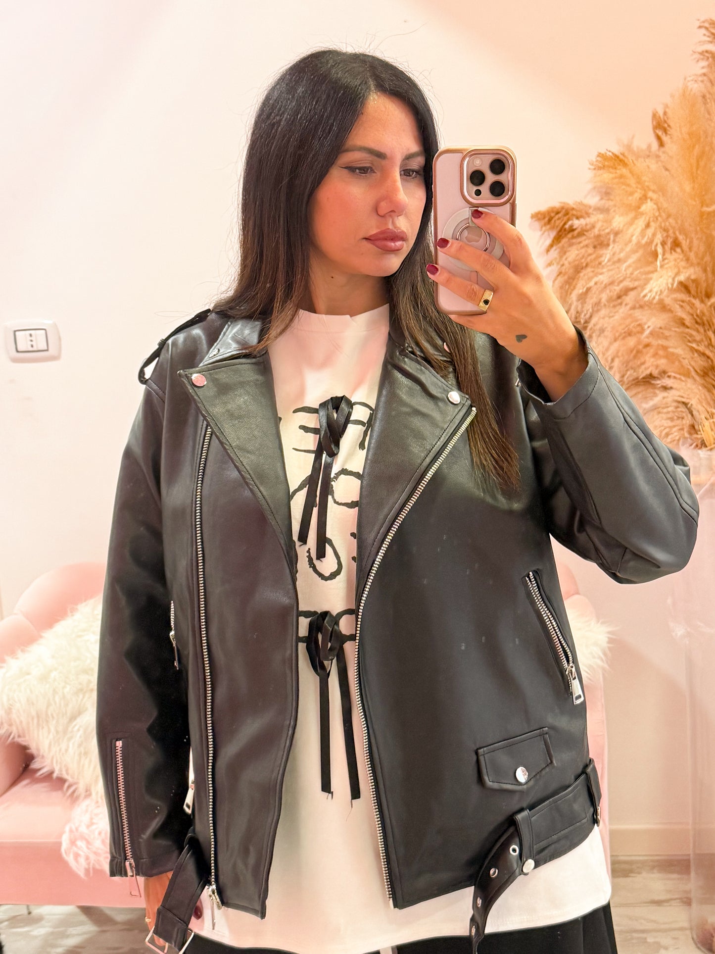 chiodo over in similpelle