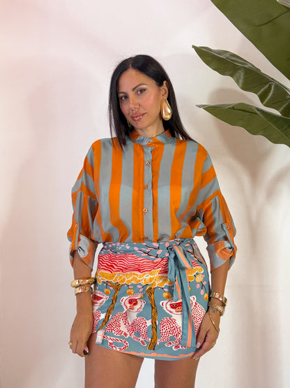 CAMICIA BICOLORE ARANCIO