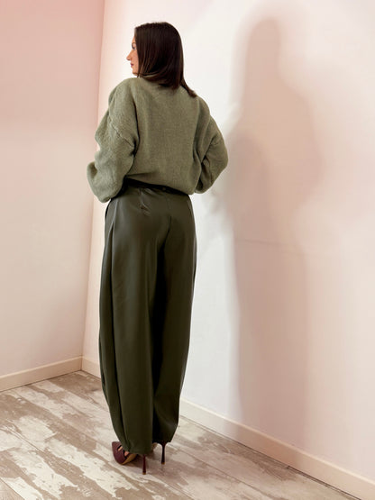 PANTALONE ECOPELLE  VERDE