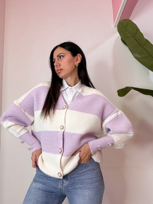 MAGLIA BICOLORE GLICINE