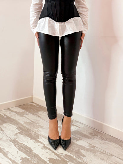 LEGGINS SIMILPELLE NERO