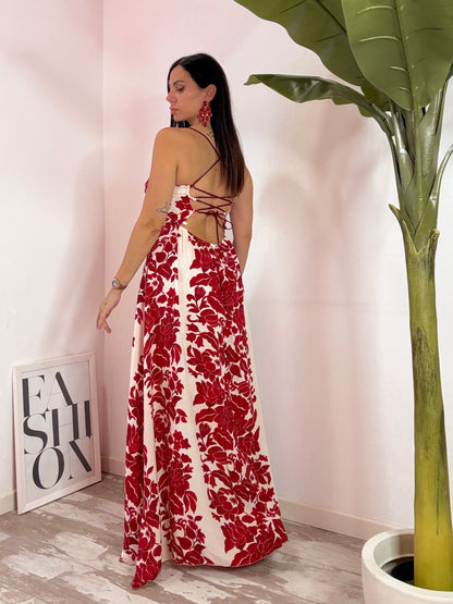 VESTITO STAMPA ROSSO