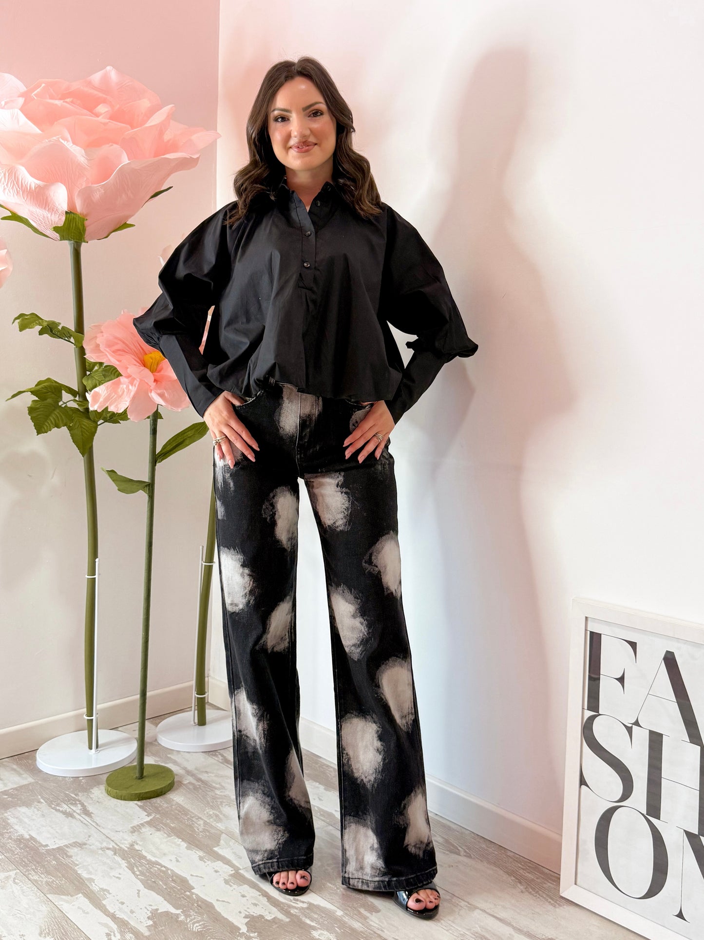 JEANS NERO MACCHIATO