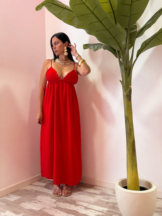 VESTITO SEMPLICE BORCHIE 3 COLORI