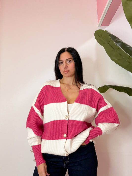 MAGLIA BICOLORE FUCSIA