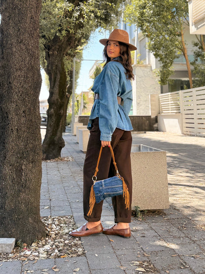 JEANS APE MARRONE