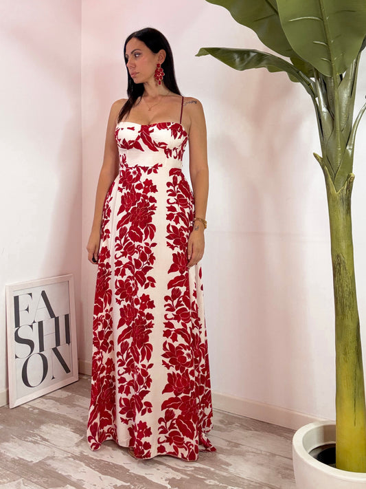 VESTITO STAMPA ROSSO