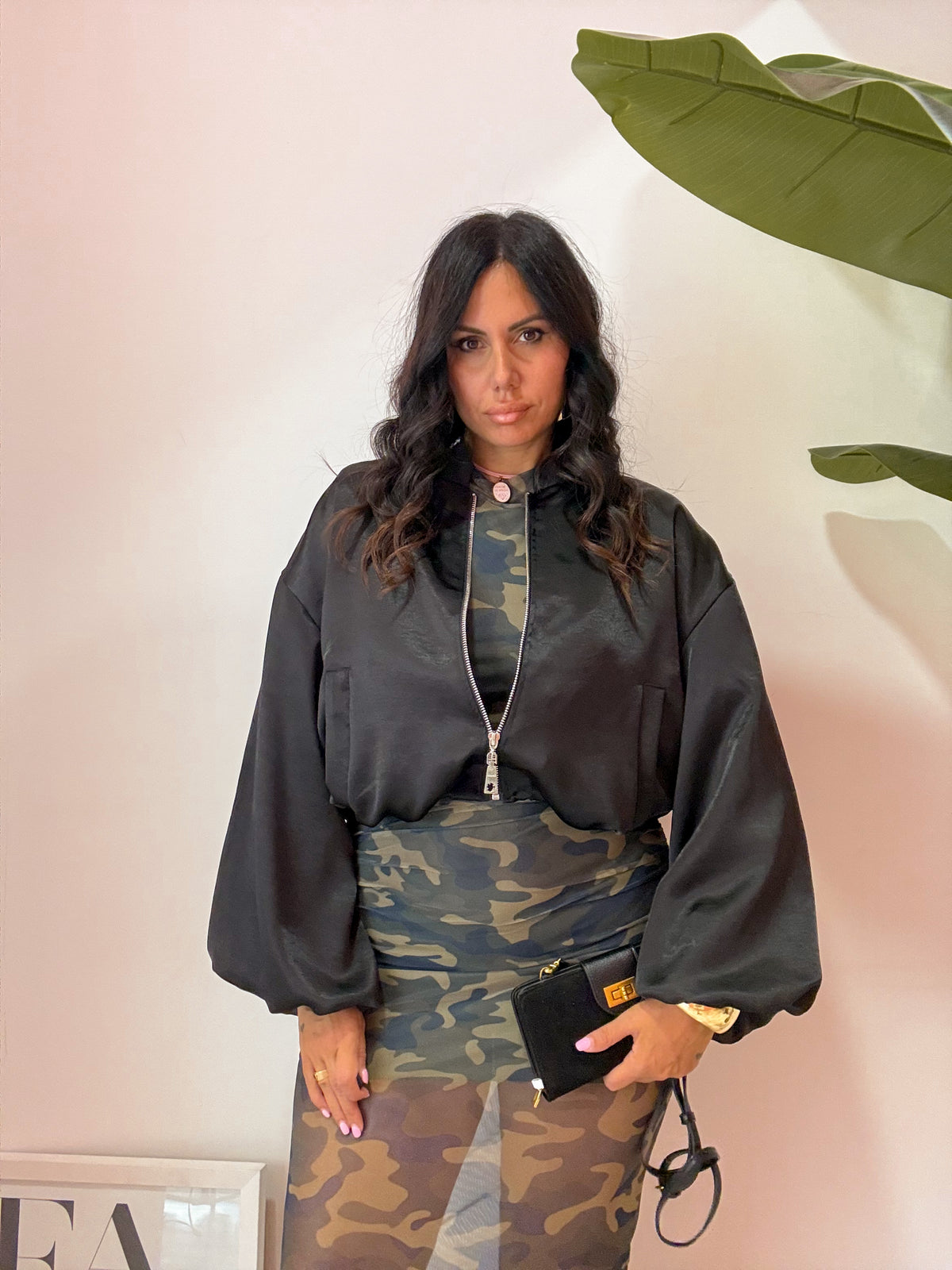 GIUBBINO SATIN NERO