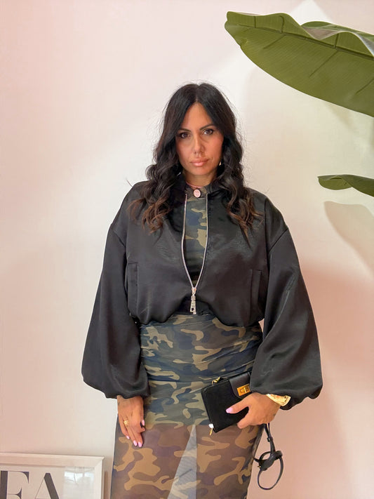 GIUBBINO SATIN NERO