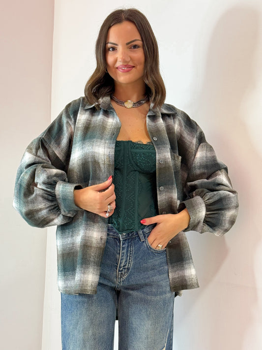 CAMICIA QUADRI VERDEBIANCHI