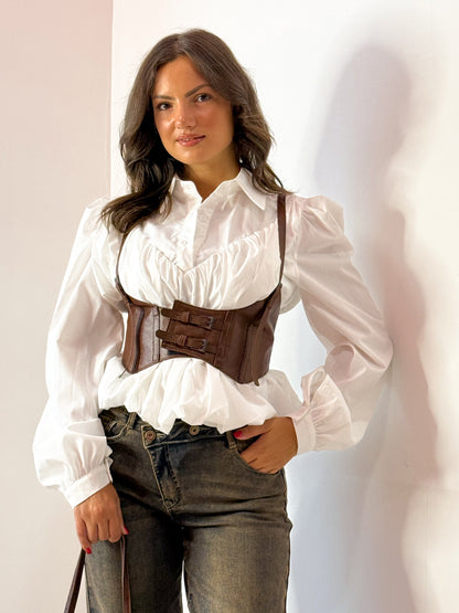 CAMICIA E BUSTIER BIANCA