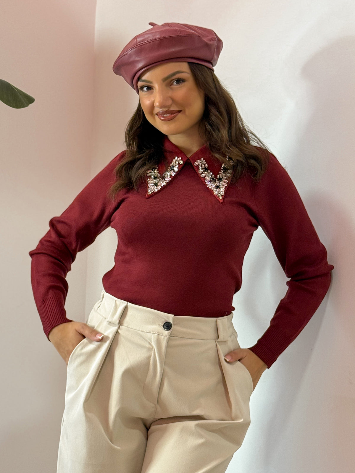 PULL GIOIELLO BORDEAUX