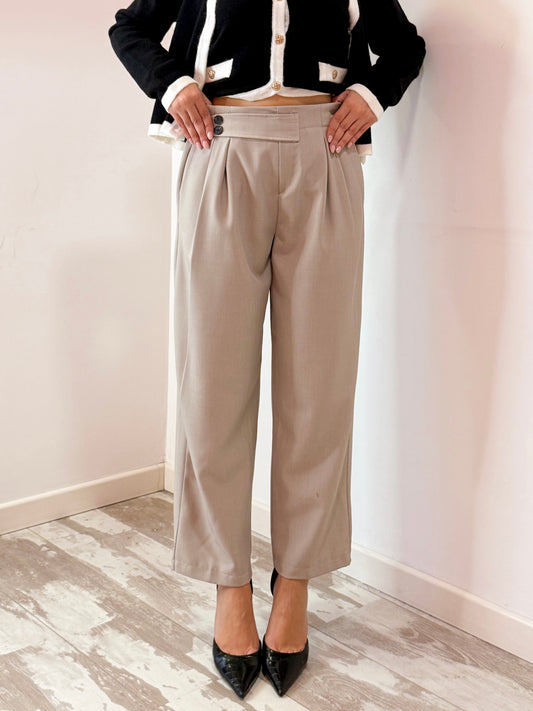 PANTALONE DOPPIO BOTTONE TORTORA