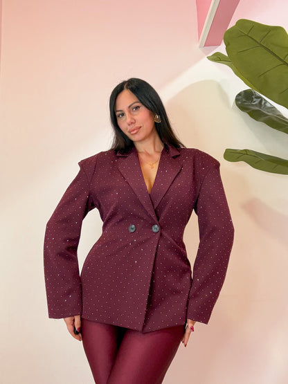 GIACCA BRILLANTINI BORDEAUX