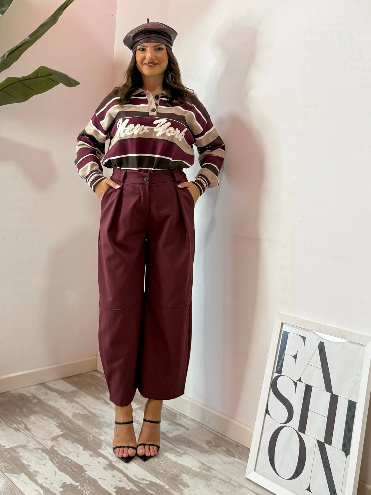 PANTALONE BALLOON BORGOGNA 276